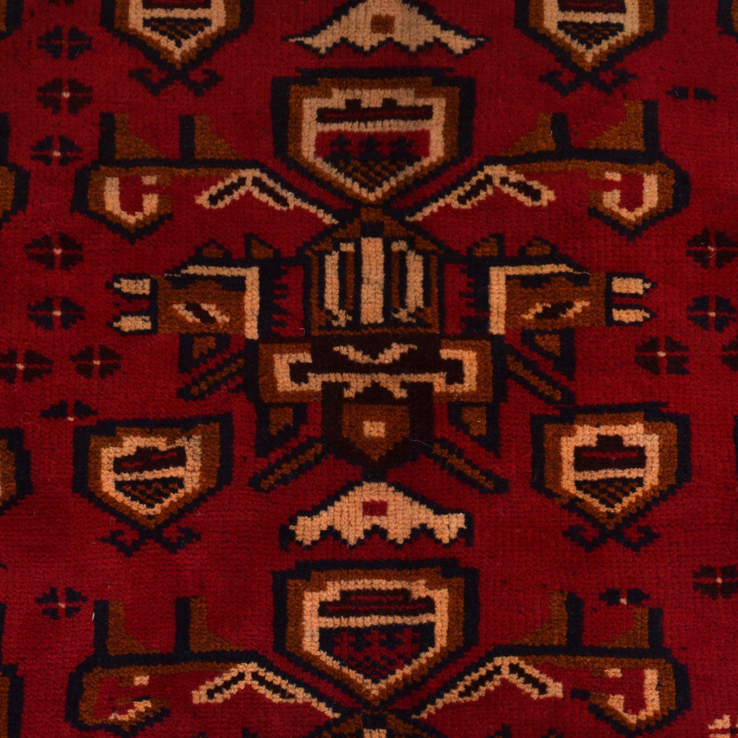 Deep Red Color Baluchi Carpet 6' 9" x 10' 4" ft / 206 x 314 cm - No. 8998