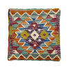 Square Kilim Ottoman Footstool for Living Room 1' 3" x 1' 3" ft / 37 x 38 cm - No. AL8