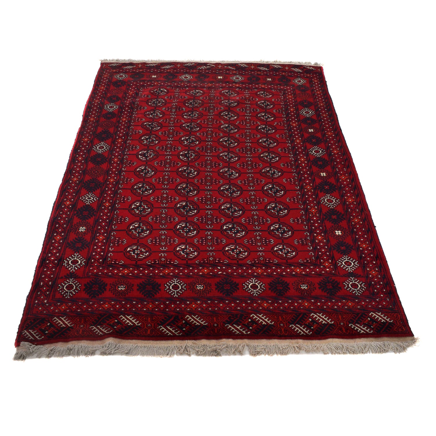 Hand Knotted Bokhara Carpet 4' 0" x 6' 4" ft / 123 x 192 cm - No. 9033