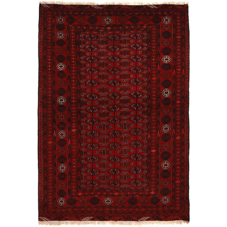 Handmade Bukhara Carpet 3' 11" x 5' 11" ft / 120 x 181 cm - No. 9034