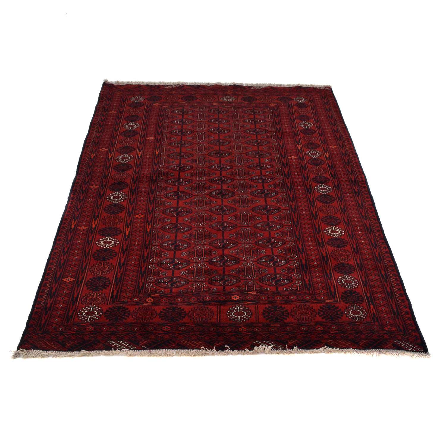 Handmade Bukhara Carpet 3' 11" x 5' 11" ft / 120 x 181 cm - No. 9034