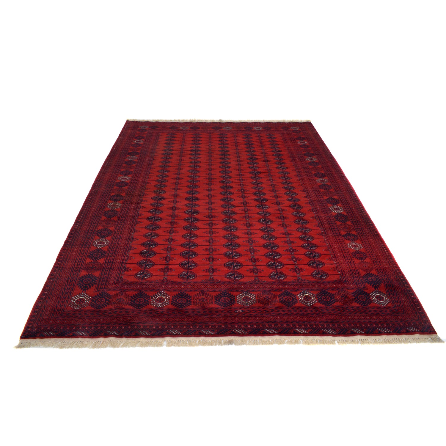 Red Bokhara Rug 7' 1" x 9' 5" ft / 217 x 286 cm - No. 9049