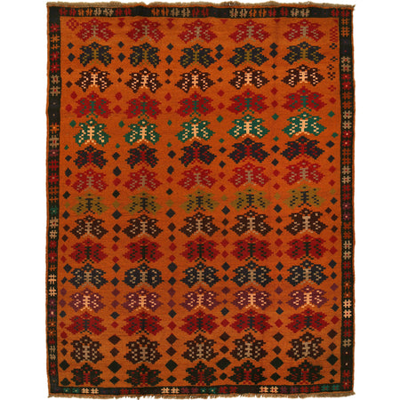 Hand Knotted Kohistani Area Rug 6' 3" x 7' 12" ft / 190 x 243 cm - No. 9066