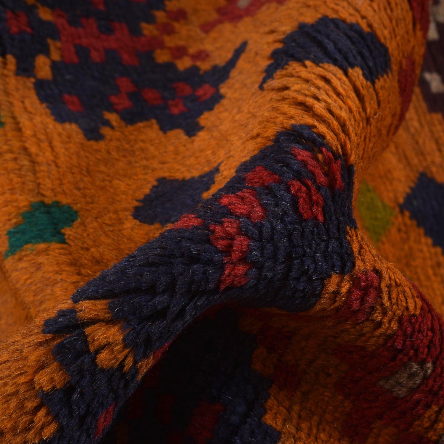 Hand Knotted Kohistani Area Rug 6' 3" x 7' 12" ft / 190 x 243 cm - No. 9066