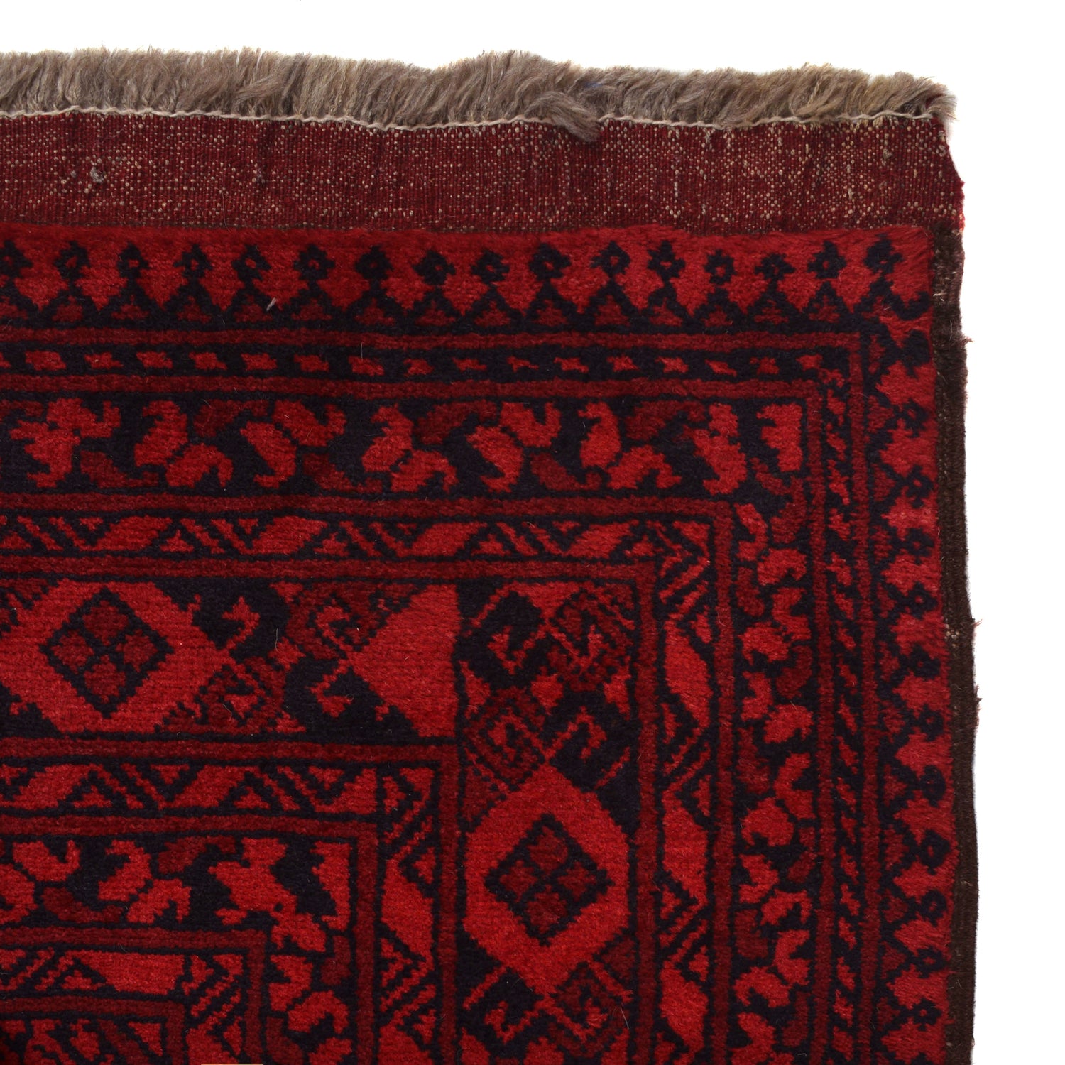 Red Afghan Filpa Area Rug - Handmade Oriental Wool Carpet 8' 8" x 11' 5" ft / 263 x 347 cm - No. 9243