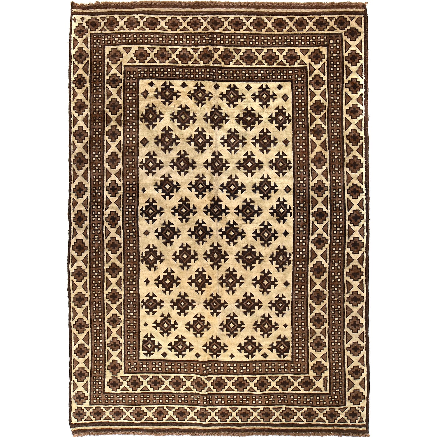 Handmade Natural Baluchi Rug 5' 11" x 8' 11" ft / 179 x 272 cm - No. 9288