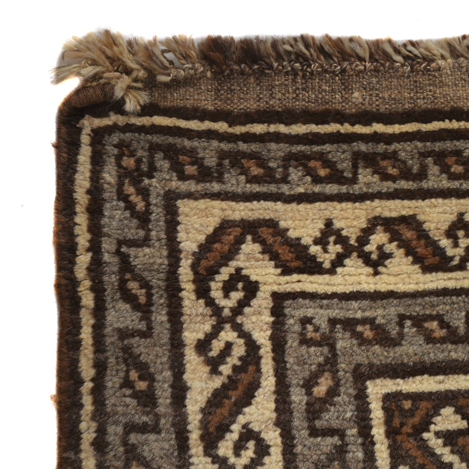 Hand Knotted White Area Rug 5' 4" x 8' 6" ft / 162 x 259 cm - No. 9291