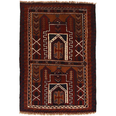 Hand Knotted Prayer Rug 2' 10" x 4' 3" ft / 87 x 130 cm - No. B16372