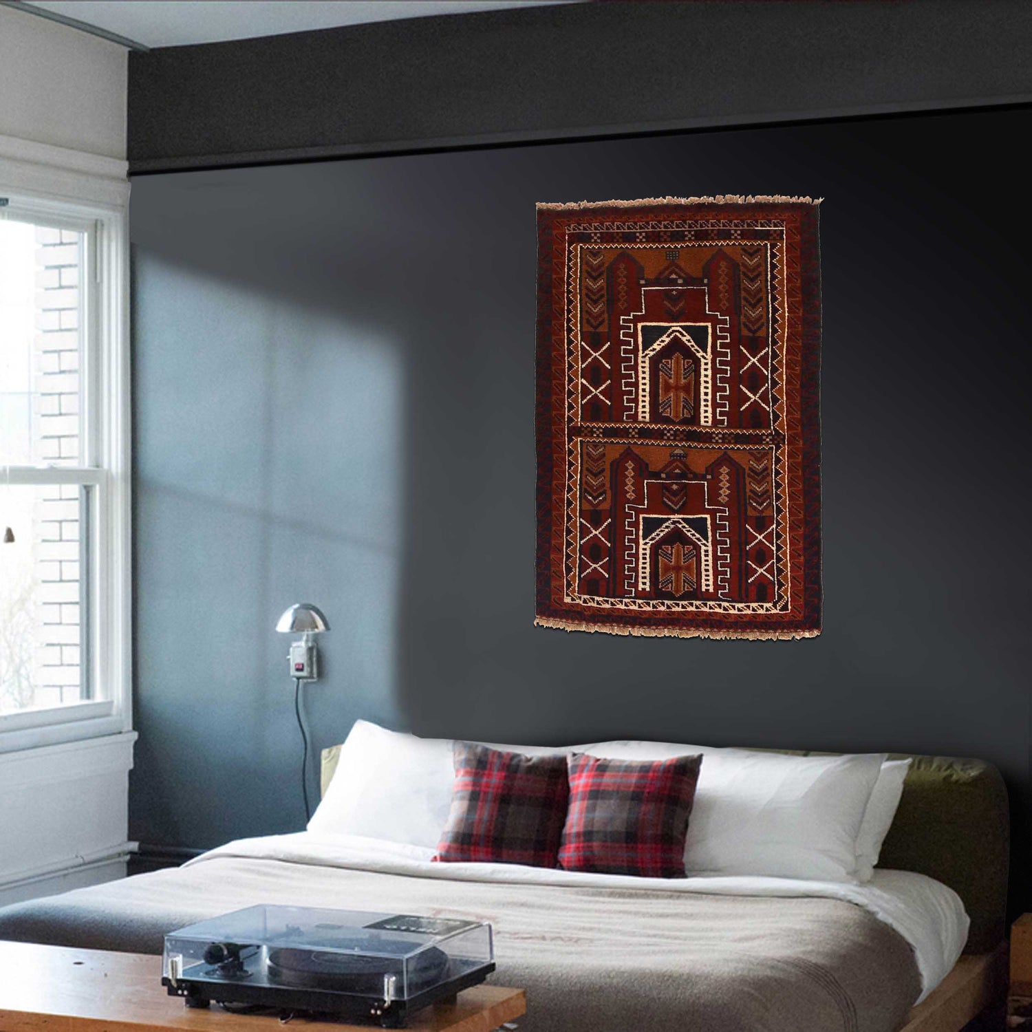 Hand Knotted Prayer Rug 2' 10" x 4' 3" ft / 87 x 130 cm - No. B16372