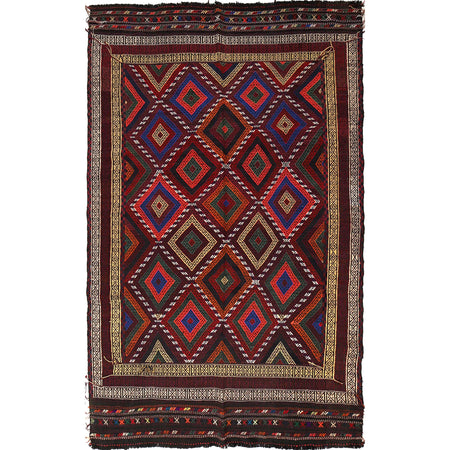 Handmade Flatweave Kilim 5' 7" x 9' 3" ft / 171 x 282 cm - No. B19313