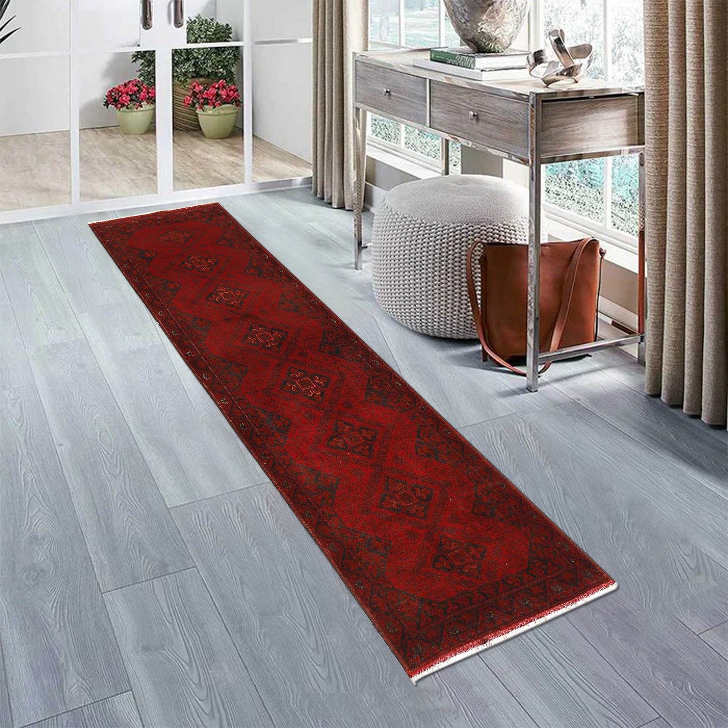 Short Area Runner Rug 2' 7" x 9' 9" ft / 78 x 297 cm - No. B19928