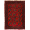 Red Color Afghan Area Rug 3' 5" x 4' 10" ft / 105 x 147 cm - No. B19934