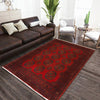 Red Color Afghan Area Rug 3' 5" x 4' 10" ft / 105 x 147 cm - No. B19934