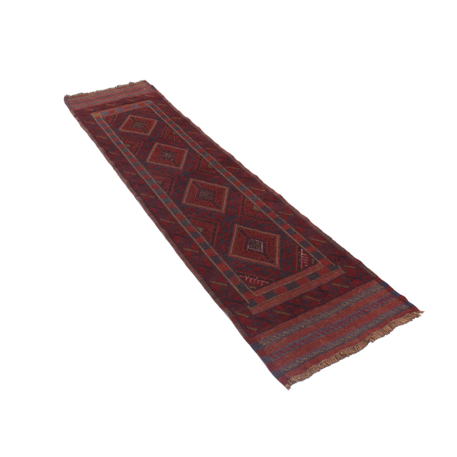 Handmade Mushwani Runner Rug 1' 11" x 8' 0" ft / 58 x 244 cm - No. B20283