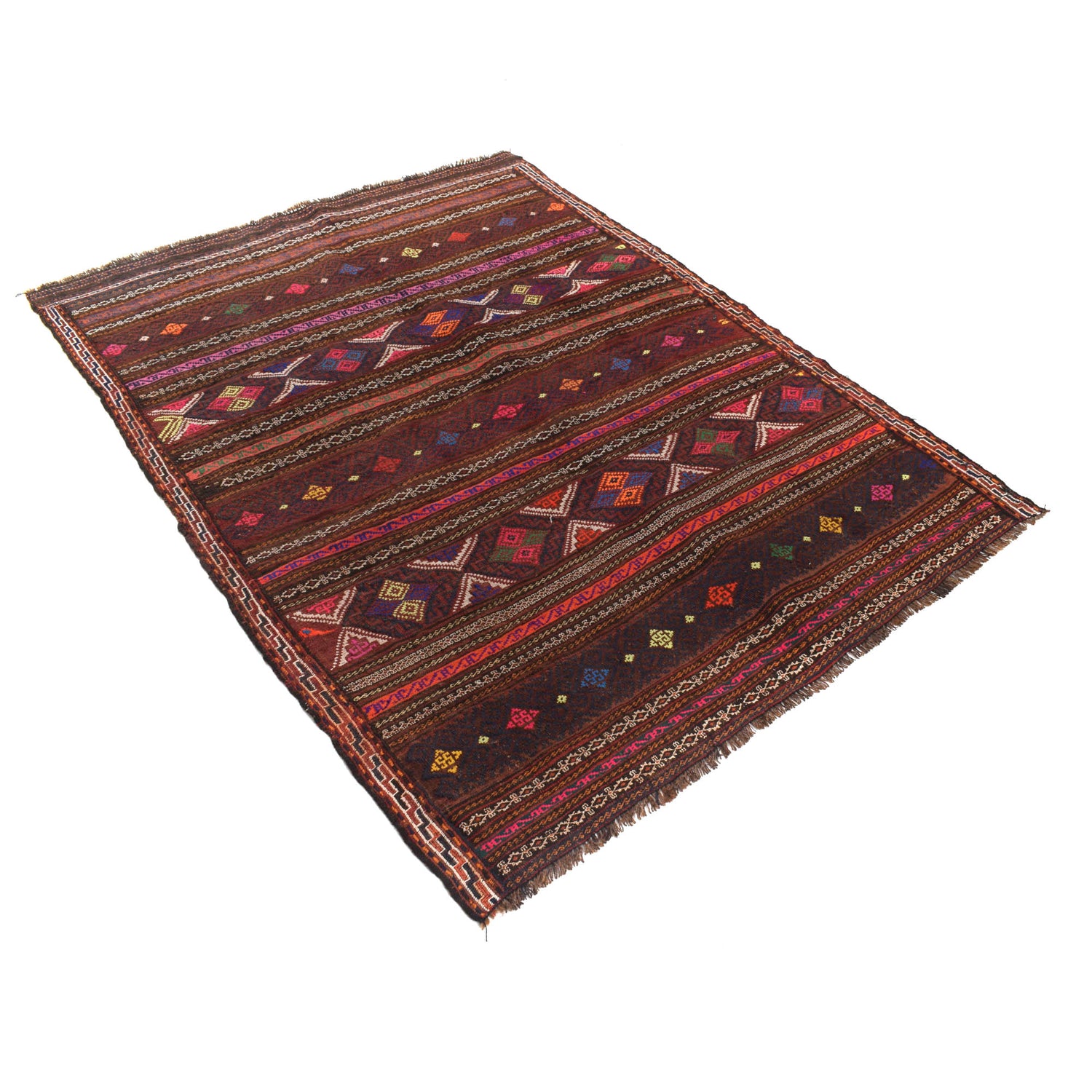 Afghan Laghari Kilim 4' 8" x 6' 2" ft / 142 x 187 cm - No. B20317