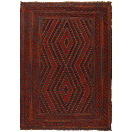 Hand Knotted Mashwani Area Rug 6' 8" x 9' 1" ft / 202 x 276 cm - No. B21033