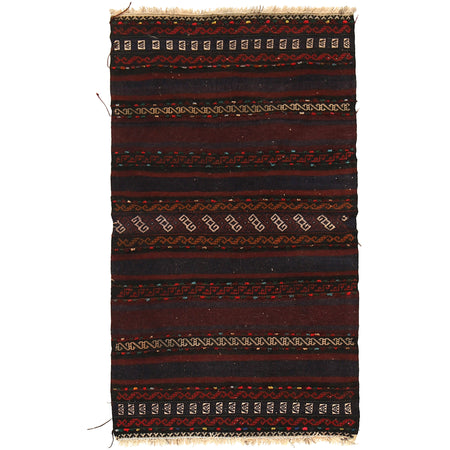 Hand Knotted Sufra Kilem Runner 2' 7" x 4' 4" ft / 78 x 132 cm - No. B21290