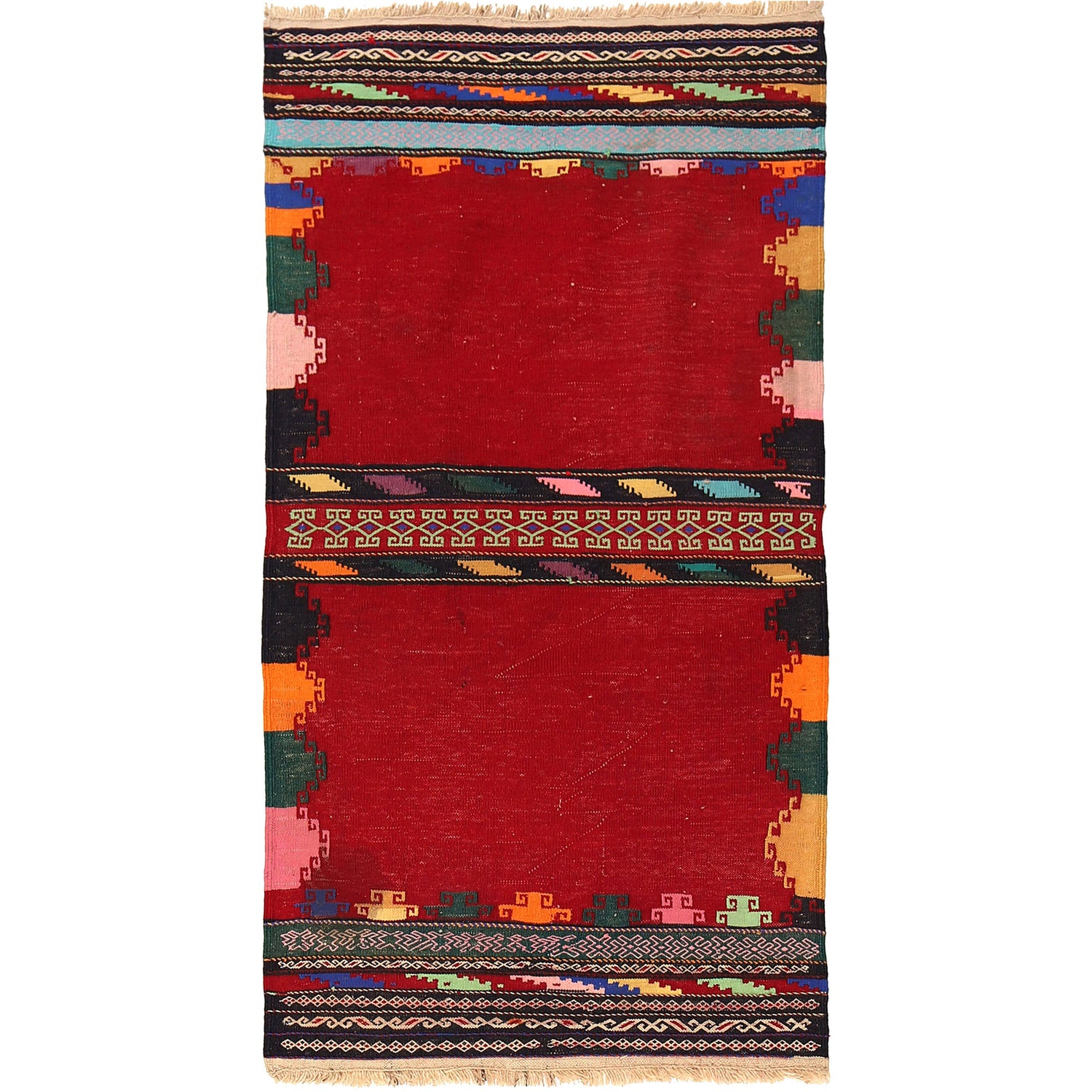 Hand Knotted Sufra Kilem Runner 2' 6" x 4' 10" ft / 77 x 146 cm - No. B21298