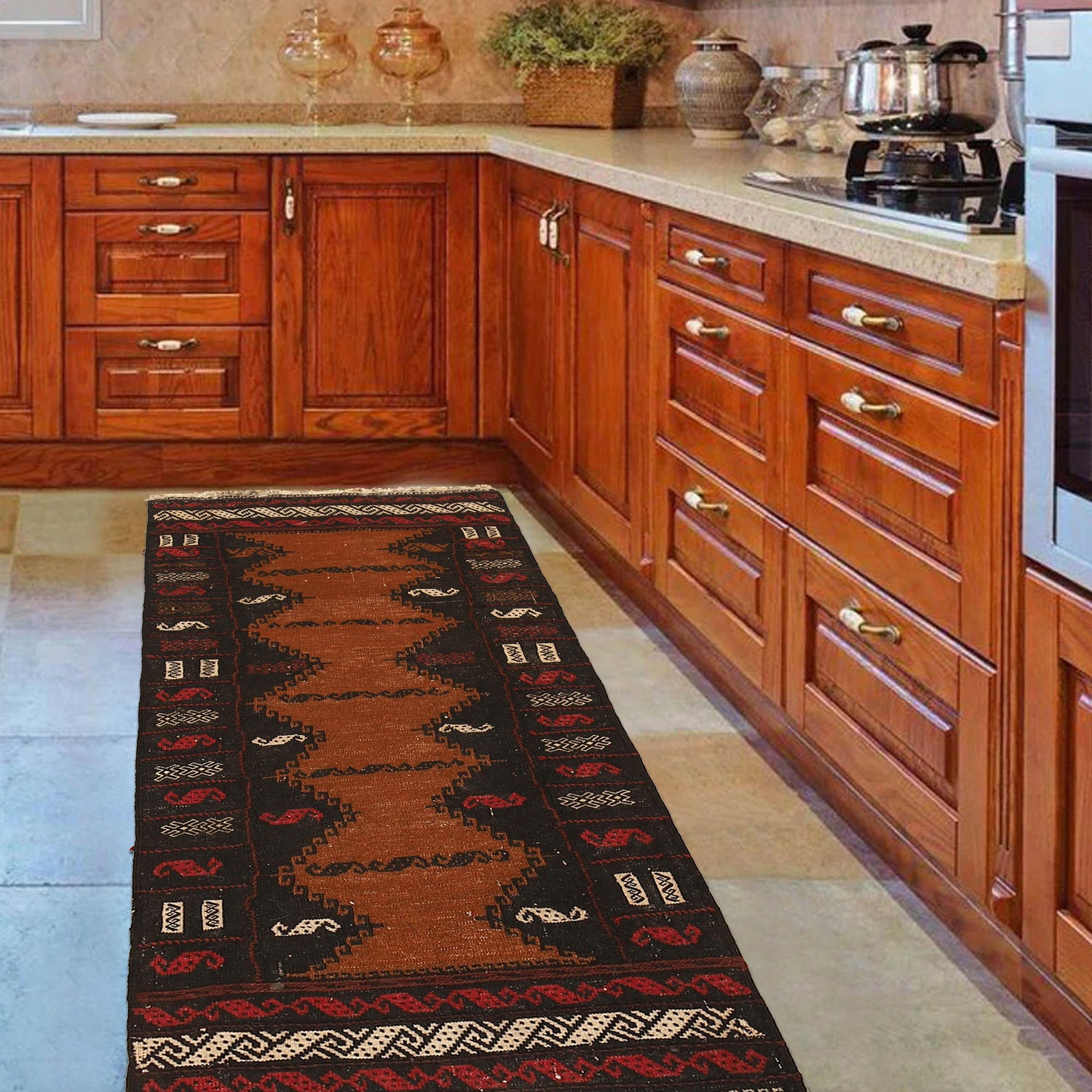 Flatweave Table Sheet Runner 2' 2" x 4' 5" ft / 67 x 134 cm - No. B21331