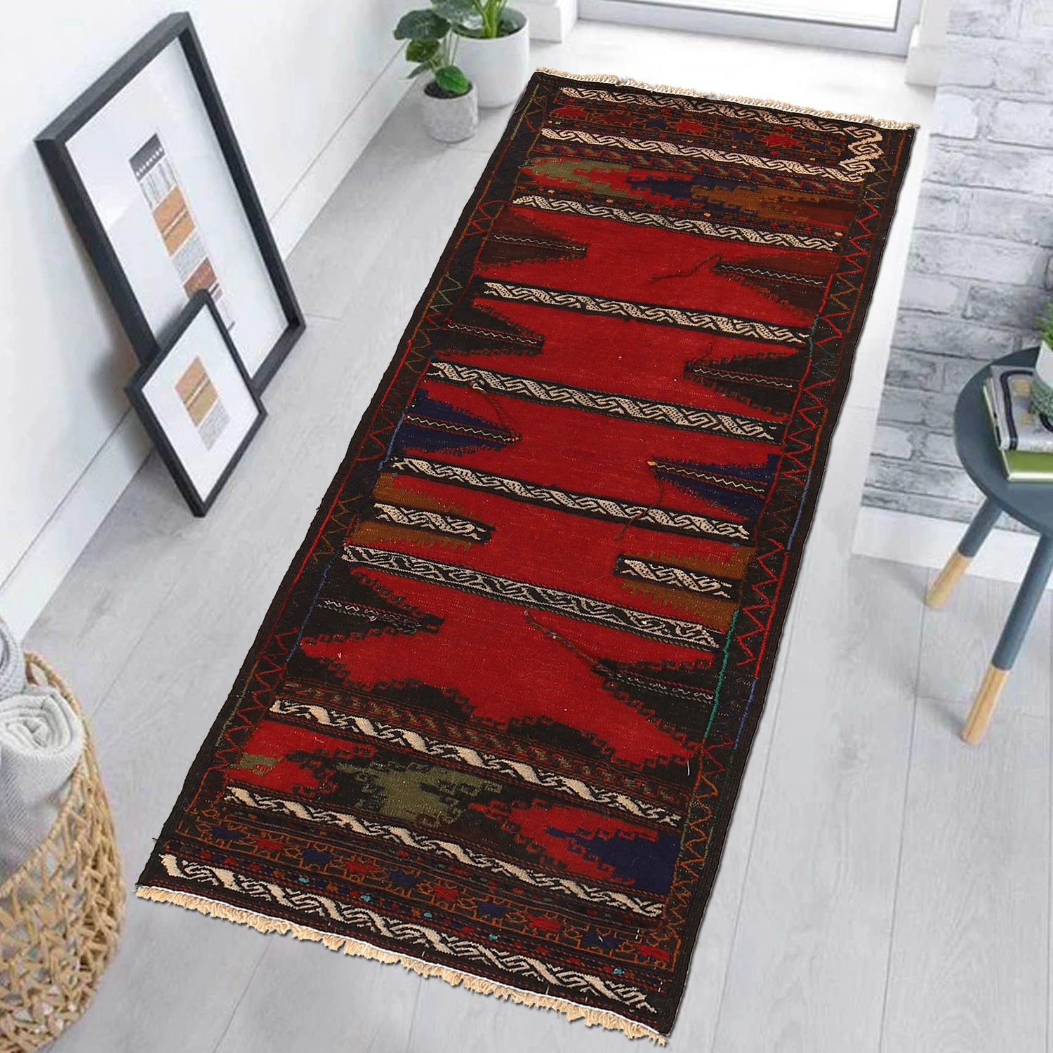 Flatweave Table Sheet Runner 2' 3" x 4' 8" ft / 68 x 143 cm - No. B21333