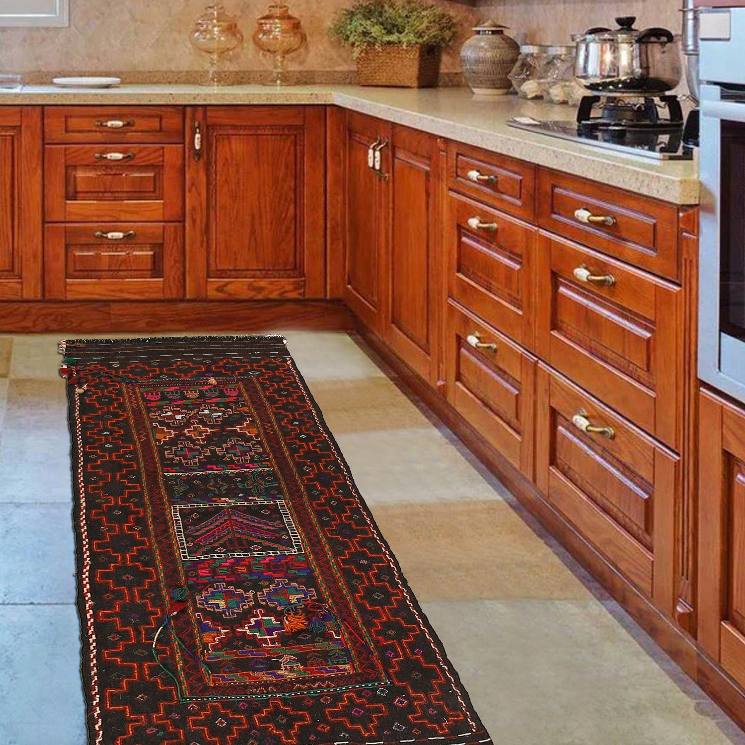 Flatweave Table Sheet Runner 2' 1" x 4' 8" ft / 64 x 141 cm - No. B21337