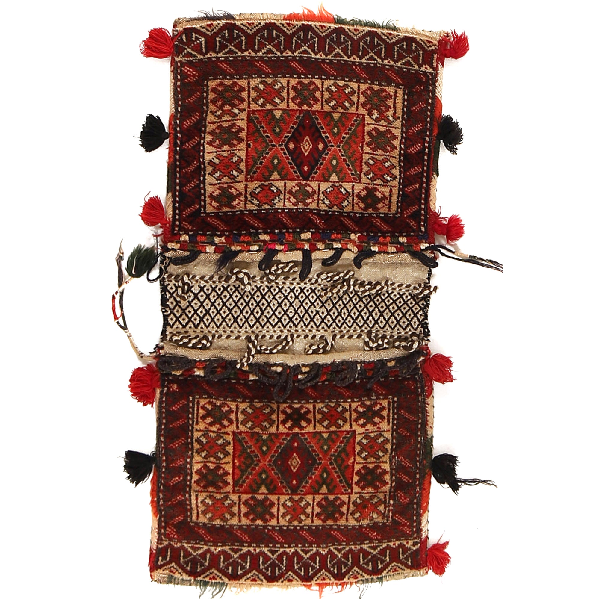 Handmade Saddle Bag Carpet 1' 3" x 2' 9" ft / 38 x 84 cm - No. B21388