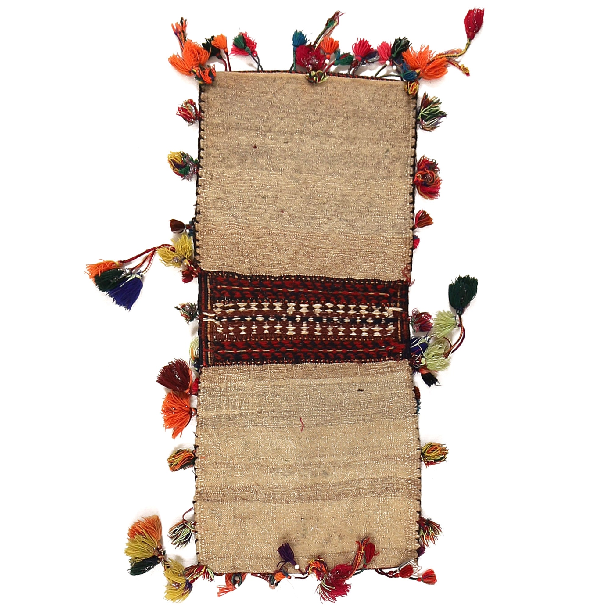 Hand Knotted Saddle Bag Area Rug 1' 1" x 2' 8" ft / 34 x 81 cm - No. B21391