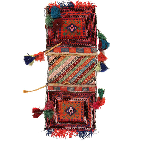 Afghan Baluch Saddle Bag Rug 1' 1" x 2' 9" ft / 32 x 85 cm - No. B21399