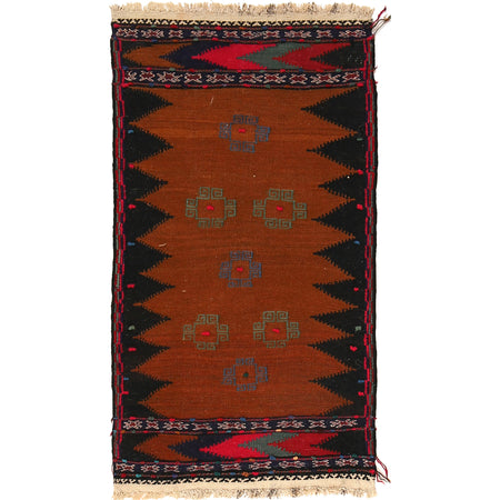 Hand Knotted Sufra Kilem Runner 2' 1" x 4' 0" ft / 64 x 123 cm - No. B21406