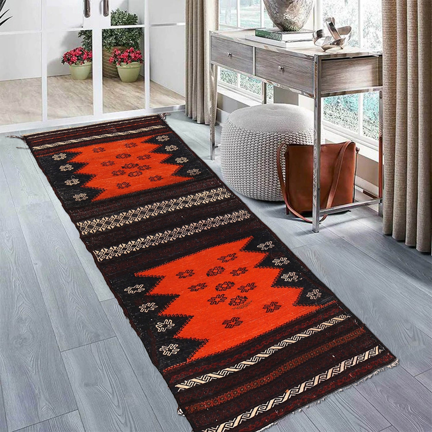 Handmade Table Sheet Kilim Runner 2' 1" x 4' 5" ft / 63 x 134 cm - No. B21412