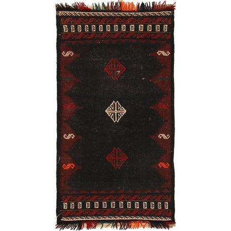 Hand Knotted Sufra Kilem Runner 2' 1" x 4' 1" ft / 64 x 124 cm - No. B21425