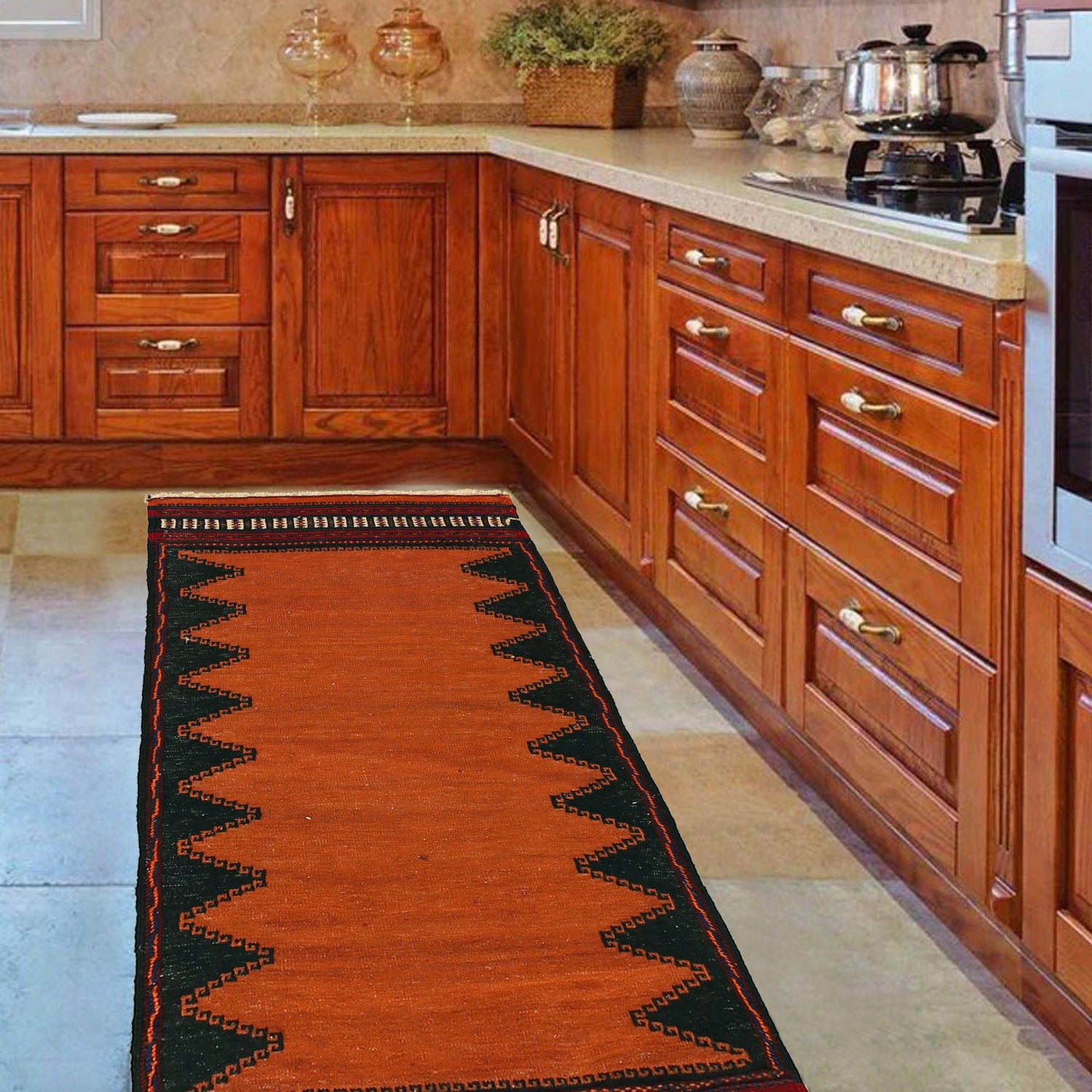 Flatweave Table Sheet Runner 2' 0" x 4' 4" ft / 62 x 133 cm - No. B21470