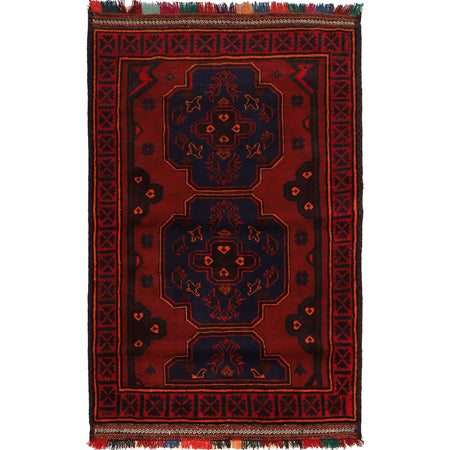 Tribal Baloch Rug 4' 1" x 6' 5" ft / 124 x 196 cm - No. B22629