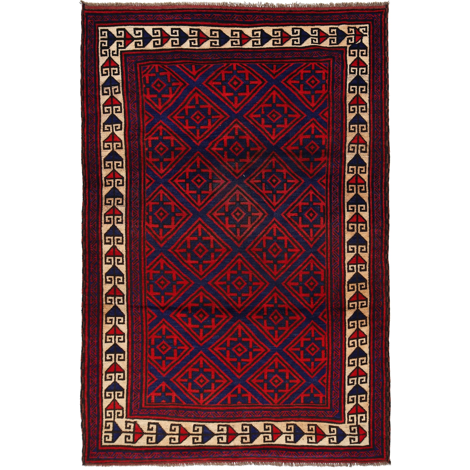 Hand Knotted Baluchi Rug 5' 7" x 8' 6" ft / 170 x 260 cm - No. B22895
