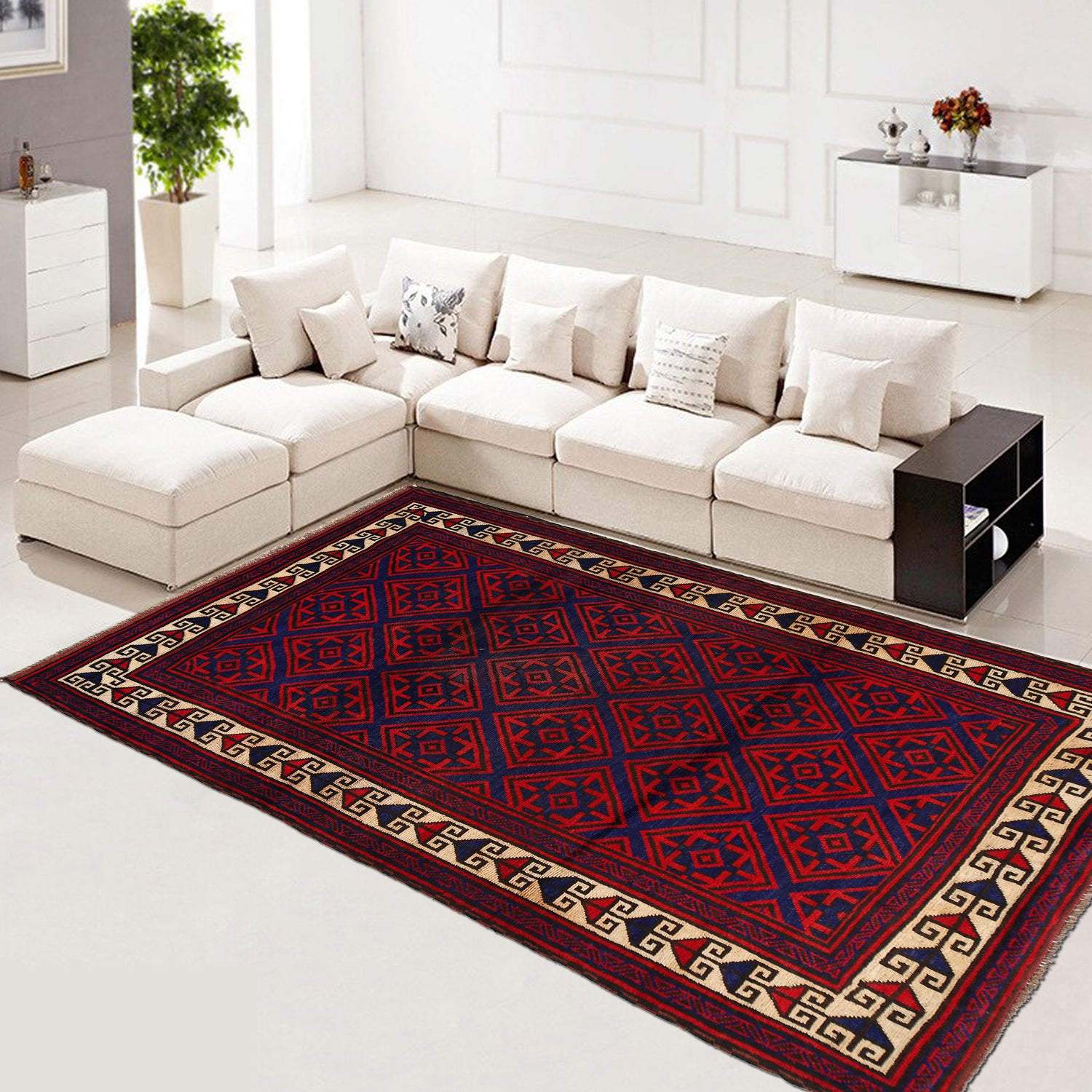 Hand Knotted Baluchi Rug 5' 7" x 8' 6" ft / 170 x 260 cm - No. B22895