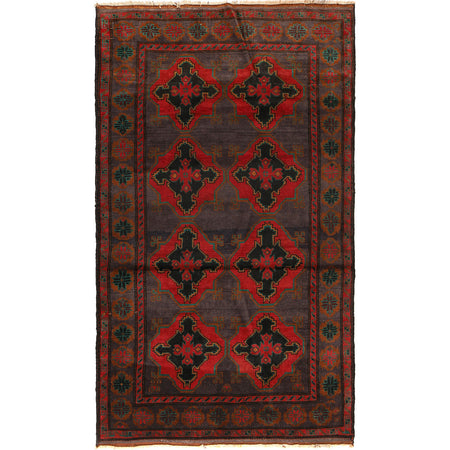 Handmade Baluchi Rug 4' 3" x 7' 4" ft / 129 x 223 cm - No. B23678