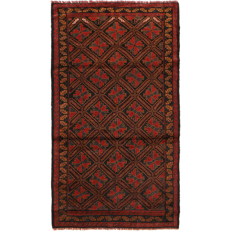 Tribal Baloch Rug 3' 5" x 6' 3" ft / 104 x 191 cm - No. B23679