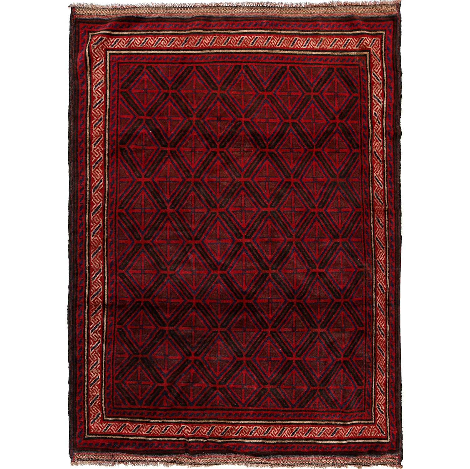 Hand Knotted Baluchi Rug 5' 3" x 7' 5" ft / 159 x 225 cm - No. B23681