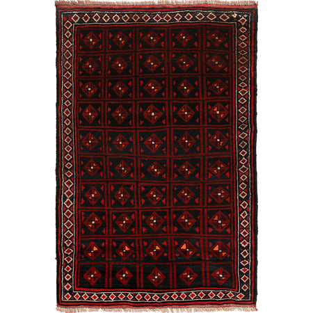 Tribal Baloch Rug 4' 2" x 5' 11" ft / 128 x 181 cm - No. B23711