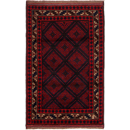 Tribal Baloch Rug 3' 10" x 5' 9" ft / 117 x 176 cm - No. B23760