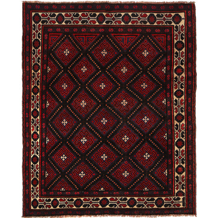Handmade Baluchi Rug 5' 2" x 6' 7" ft / 157 x 200 cm - No. B23762