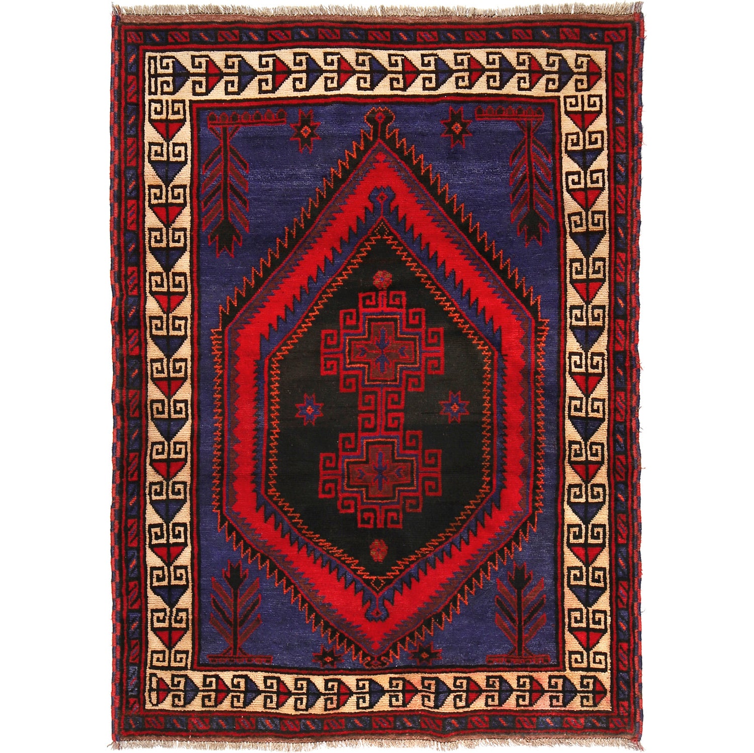 Tribal Baloch Rug 4' 7" x 6' 2" ft / 140 x 187 cm - No. B23763