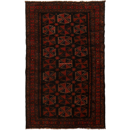 Tribal Baloch Rug 3' 8" x 5' 12" ft / 111 x 182 cm - No. B24431