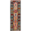 Colorful Flat-Weave Wool Kilim Runner 2' 1" x 6' 11" ft / 64 x211 cm - No. B26682