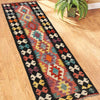 Colorful Flat-Weave Wool Kilim Runner 2' 1" x 6' 11" ft / 64 x211 cm - No. B26682