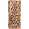 Colorful Flat-Weave Wool Kilim Runner 2' 7" x 6' 4" ft / 79 x194 cm - No. B26695