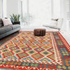 Handmade Turkish Design Wool Kilim 6' 8" x 9' 10" ft / 202 x 300 cm - No. B26717