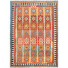 Colorful Flat-Weave Wool Kilim 6' 10" x 10' 0" ft / 209 x 304 cm - No. B26736