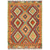 Colorful Flat-Weave Wool Kilim 2' 10" x 4' 1" ft / 87 x 125 cm - No. B26749