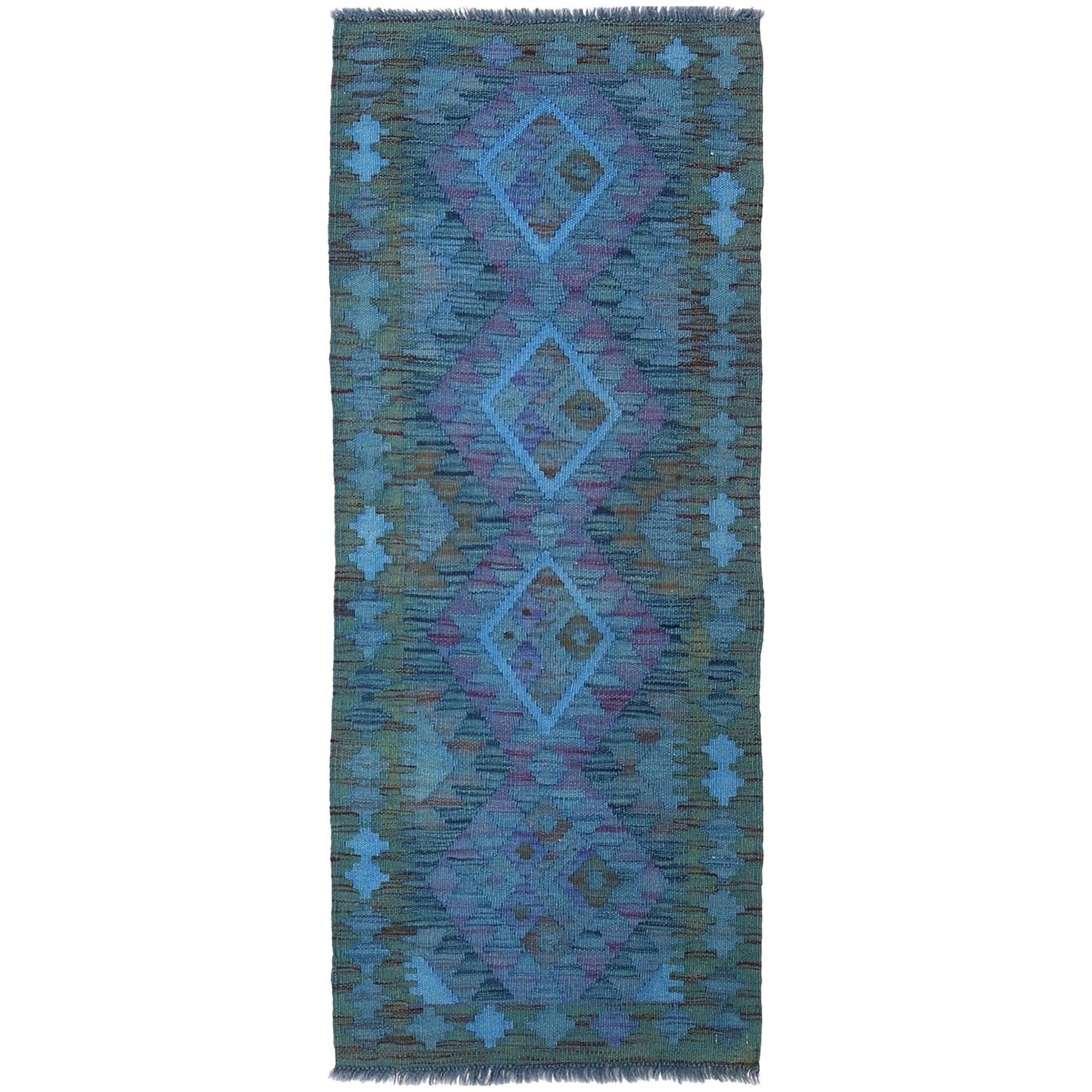 Overdyed Chobi Kilim Runner 2' 0" x 4' 11" ft / 60 x 149 cm - No. B29189